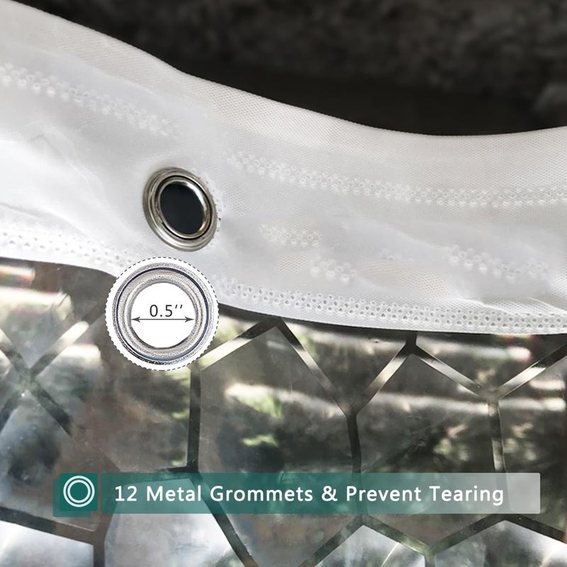 jssablo Clear Shower Curtain Liner, 100% Waterproof EVA 3D Shower Curtains with 3 Duty Heavy Bottom Magnets and 12 Rust Proof Grommets, 72x72 Weighted Shower Liner for Shower Stall, Bathtubs - Image 2